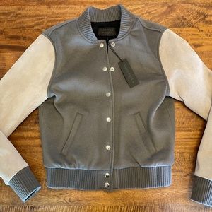 Saint-Paul 4 Gray Wool & Suede Bomber Jacket